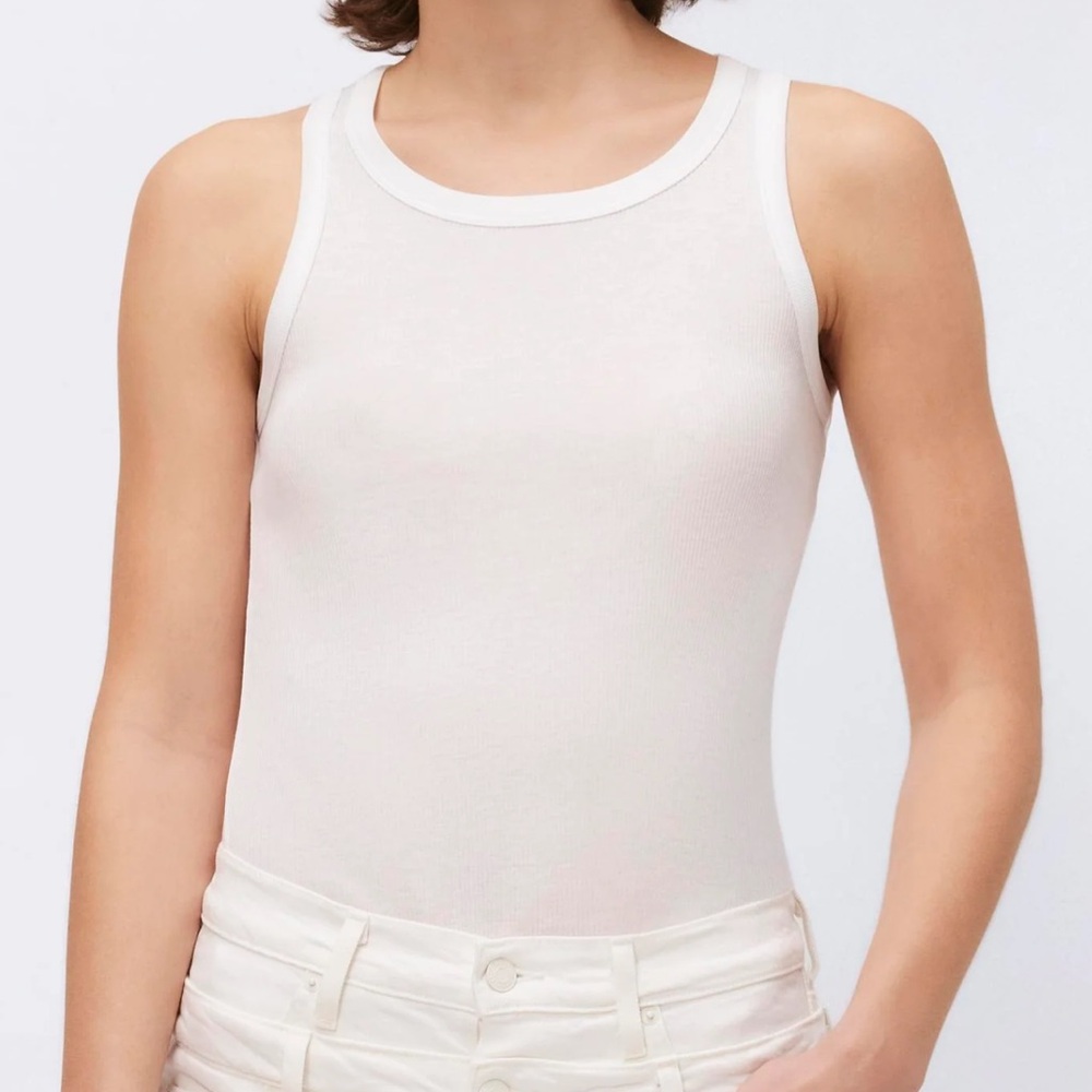 SIMKHAI White Scoop Neck Tank